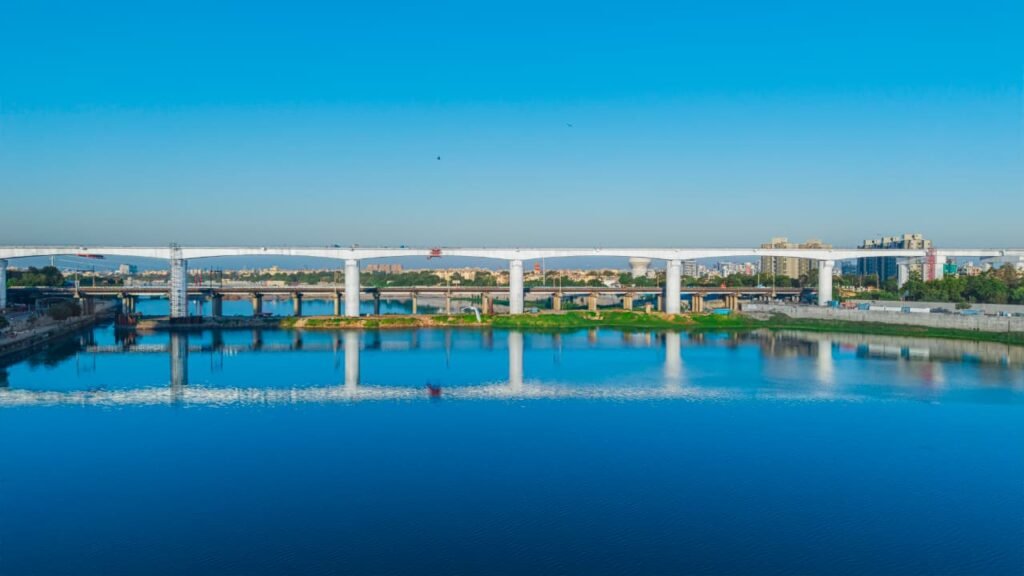 Mumbai Ahmedabad Bullet Train Sabarmati River Bridge in Ahmedabad